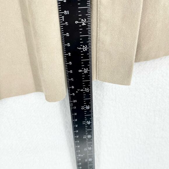 Zara Basic Women's Tan Faux Suede Midi Business Button Size Small Casual Skirt - Picture 3 of 5